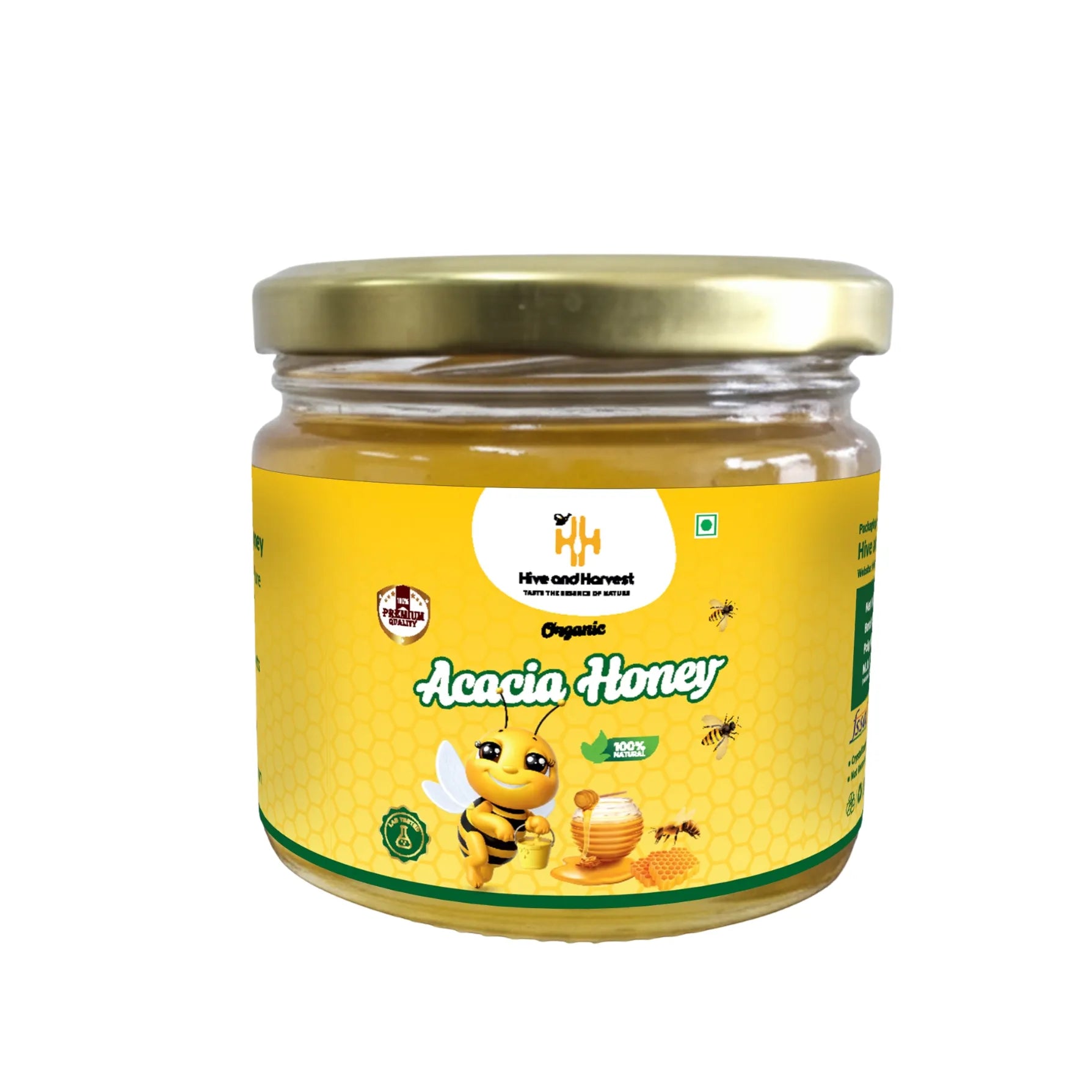 Hive & Harvest Organic Acacia Honey 400 GM| 100% Pure & Natural | No Added Sugar | Light Colour & Mild Taste