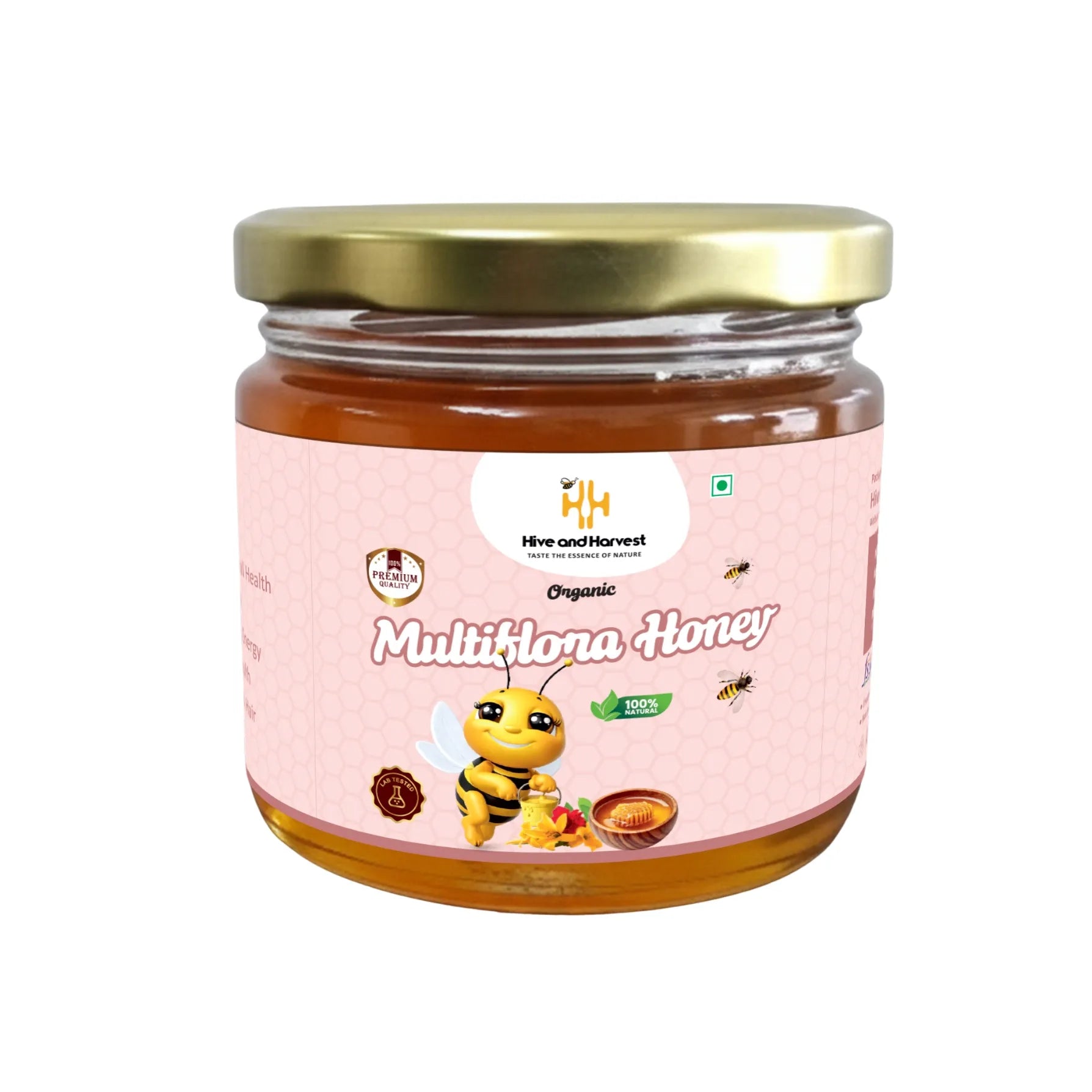 Hive & Harvest Organic Multiflora Honey 400 GM | 100% Pure & Natural | Antioxidant Rich | No Added Sugar